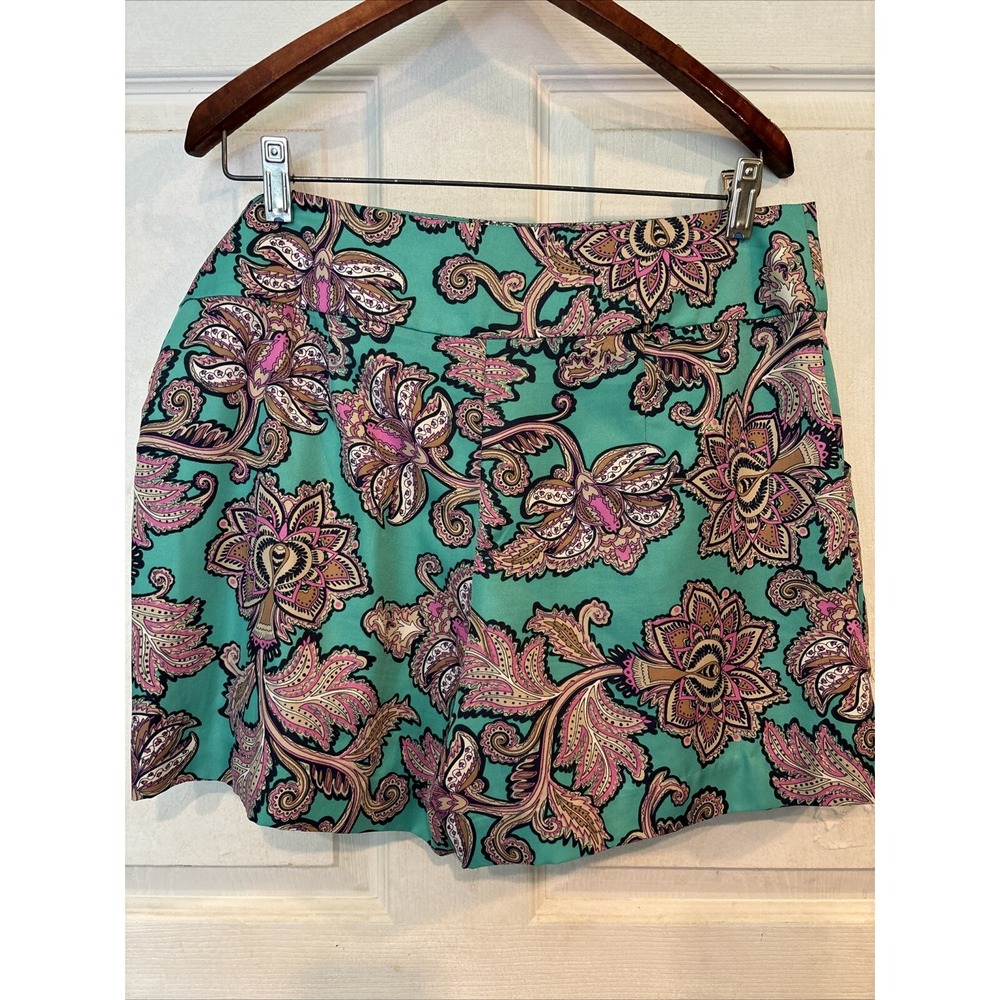 Loft Side Zip Polyester Colorful Women's Summer Vacation Shorts Green Size 8 - Picture 7 of 10
